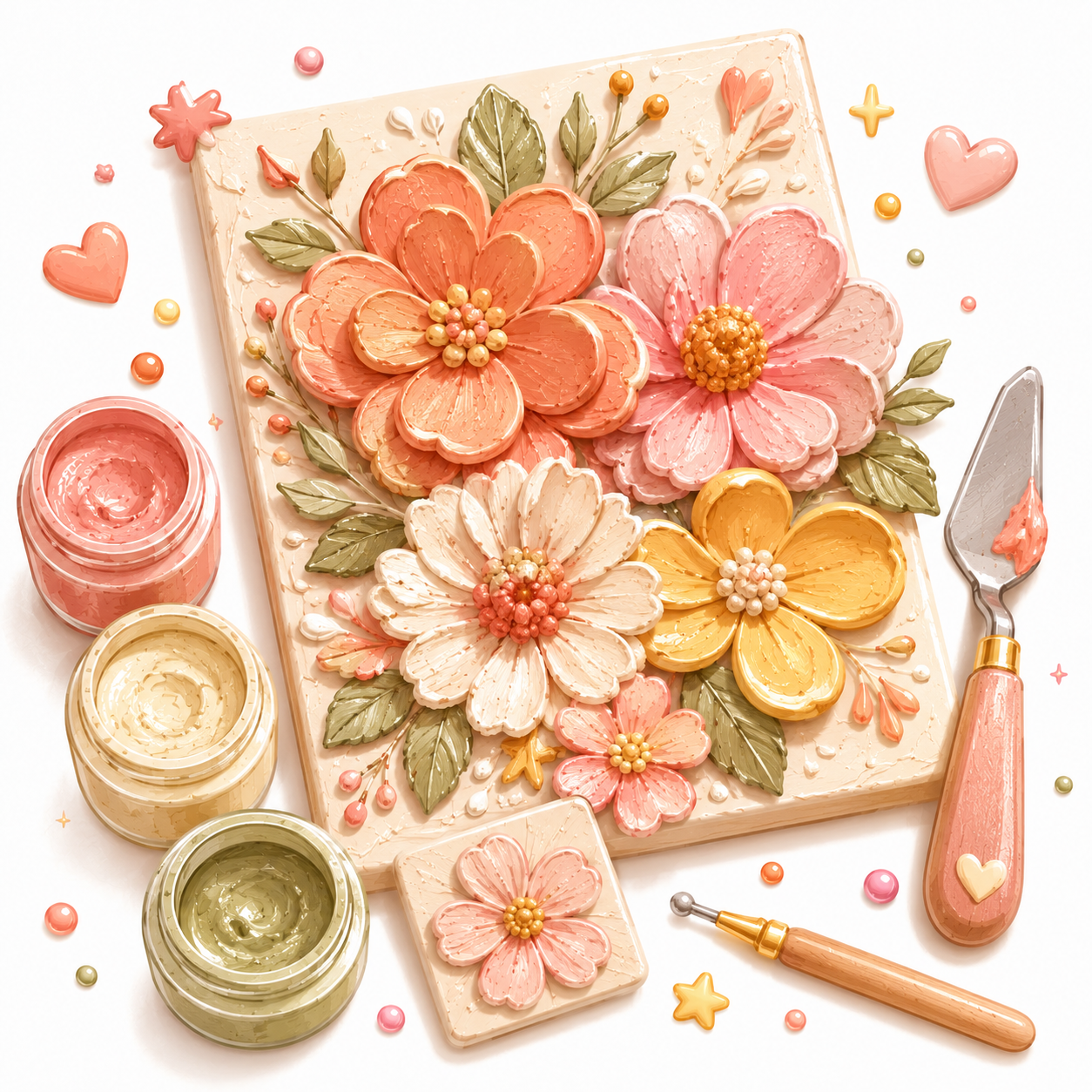 3D Floral Texture Art Notes